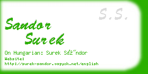 sandor surek business card